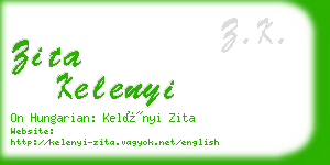 zita kelenyi business card